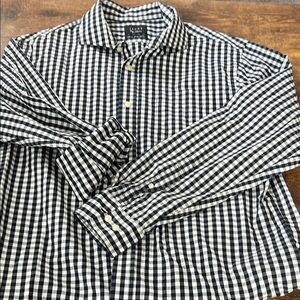 Jachs White and Blue Casual Button Down Shirt